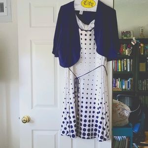 Studio One polka dot dress with shrug